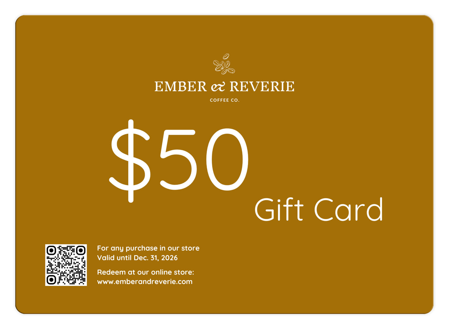 $50 Gift Card | Ember & Reverie Coffee Co.