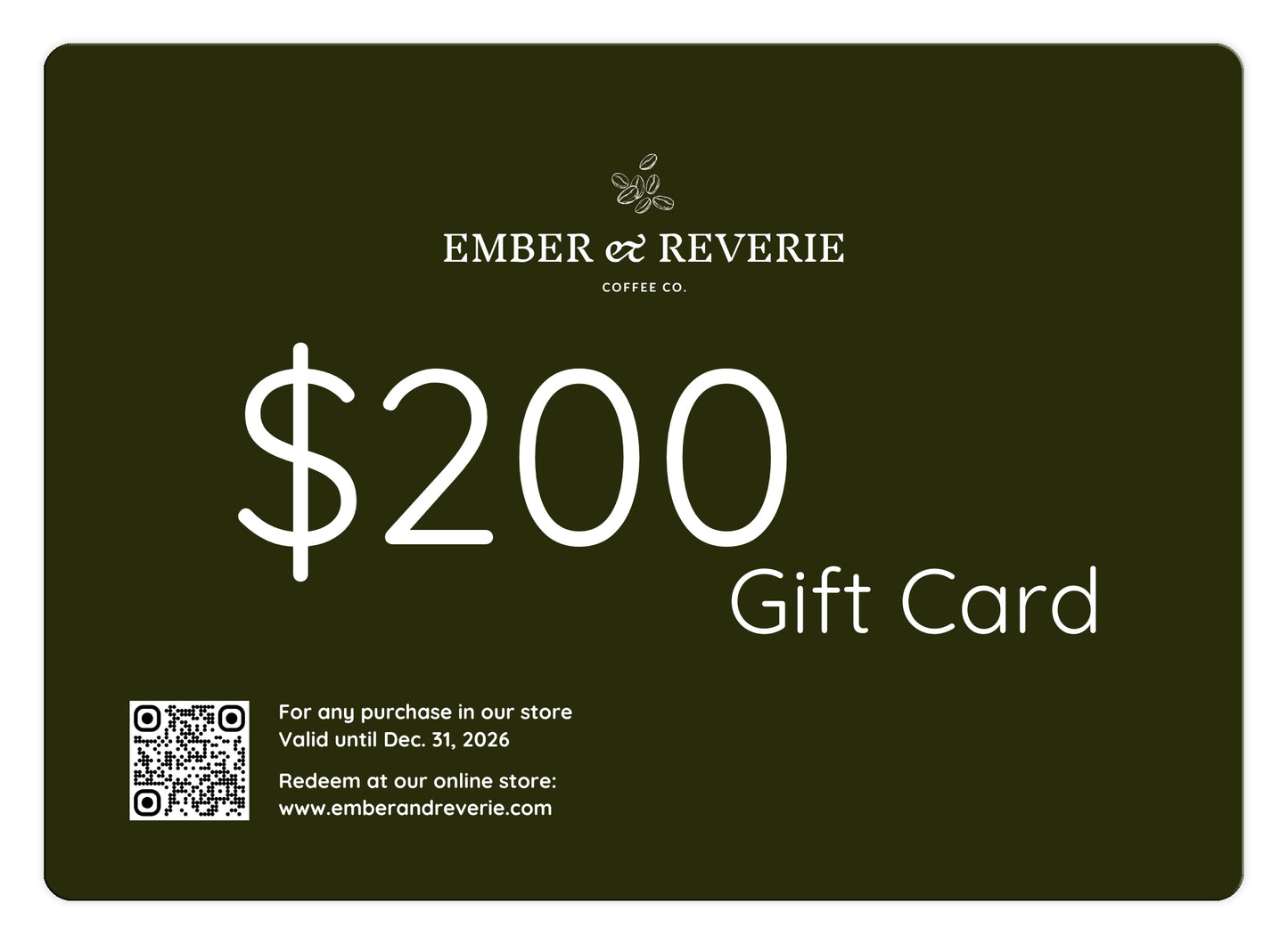 $200 Gift Card | Ember & Reverie Coffee Co.